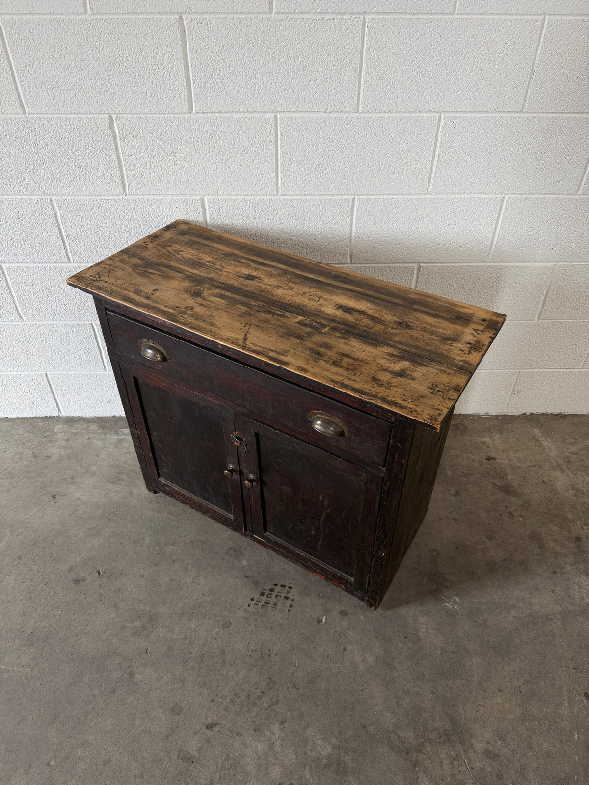 Small European painted pine cupboard - House on Horizon
