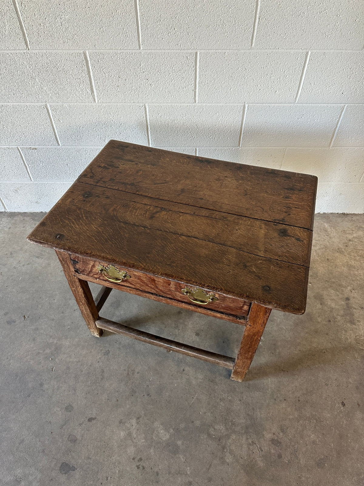 Small Georgian Oak Sidetable with Drawer - House on Horizon