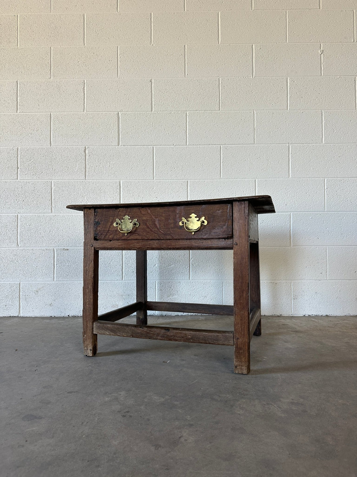 Small Georgian Oak Sidetable with Drawer - House on Horizon