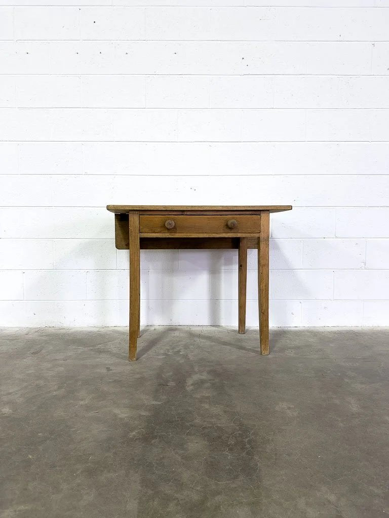 Small Victorian pine side table with a drop leaf - House on Horizon
