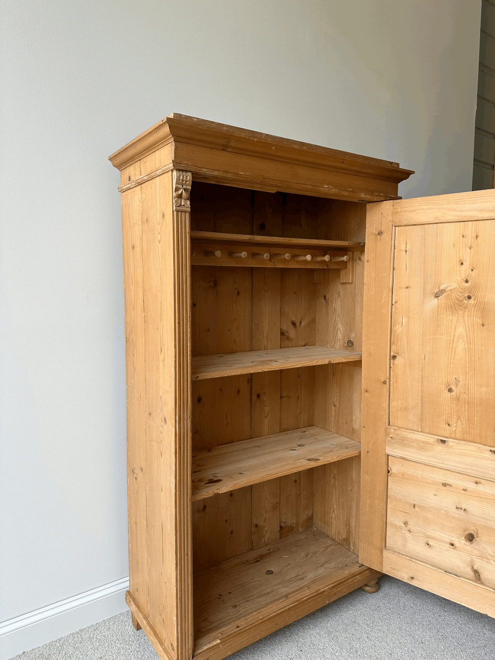 Antique victorian pine armoire