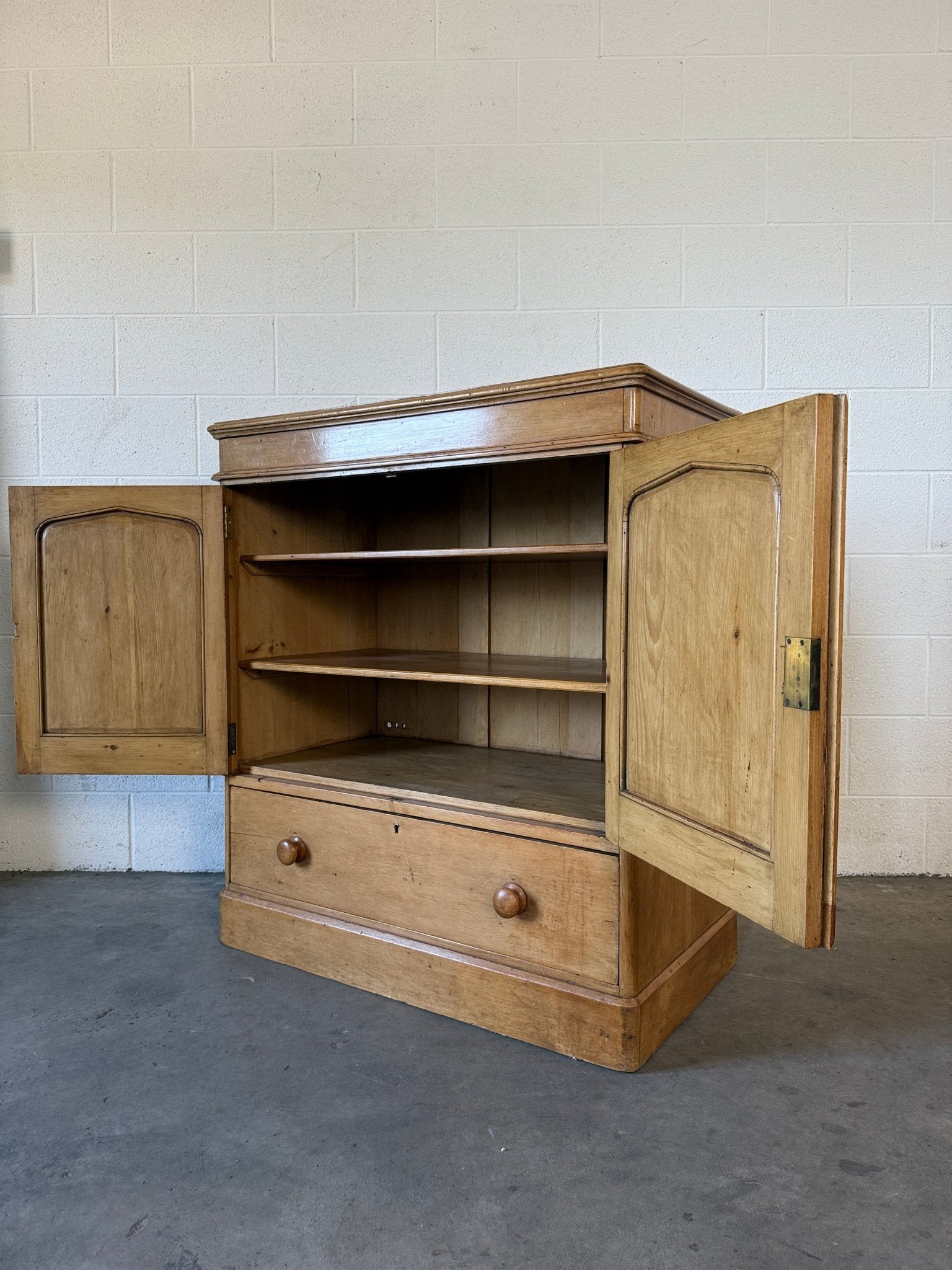 Victorian Pine Cupboard with Removable Shelves - House on Horizon