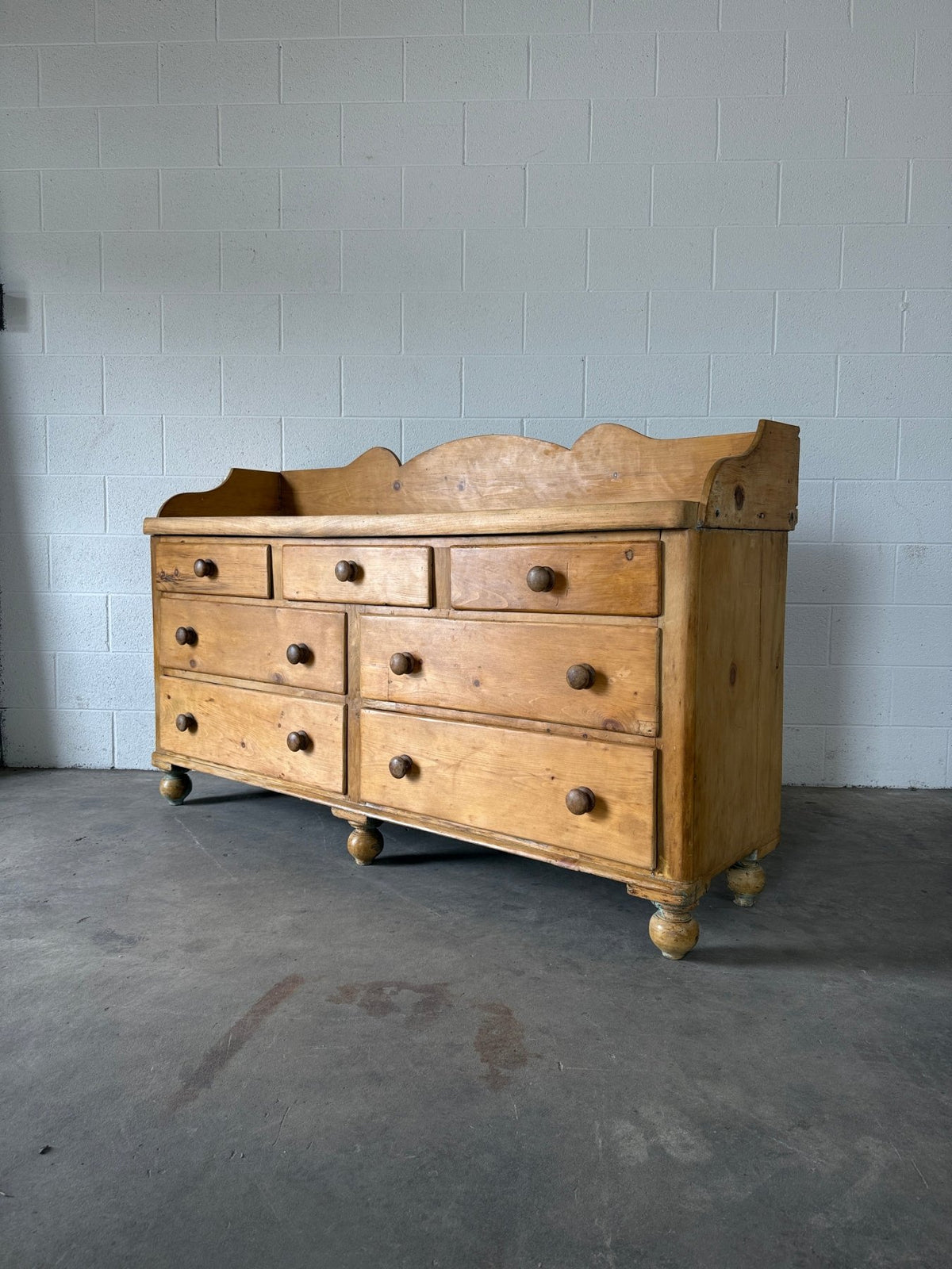 Victorian Pine Sideboard with Gallery Back - House on Horizon