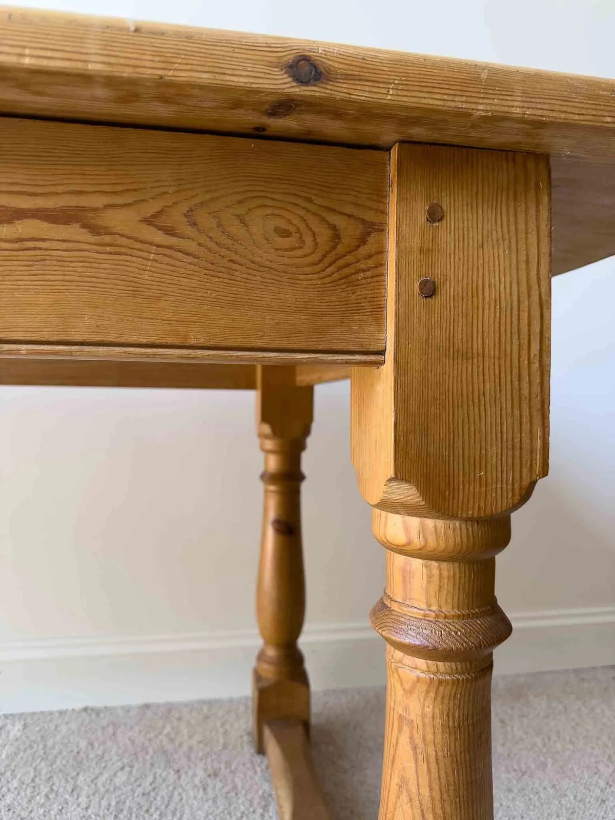 Vintage English pine refectory table - House on Horizon