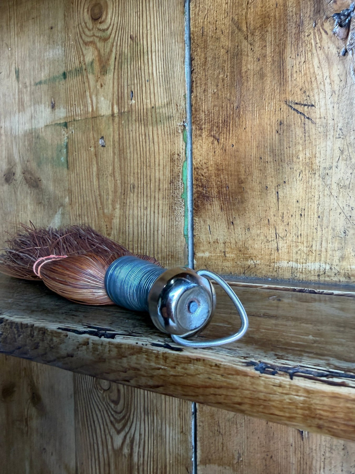 Vintage hand broom - House on Horizon