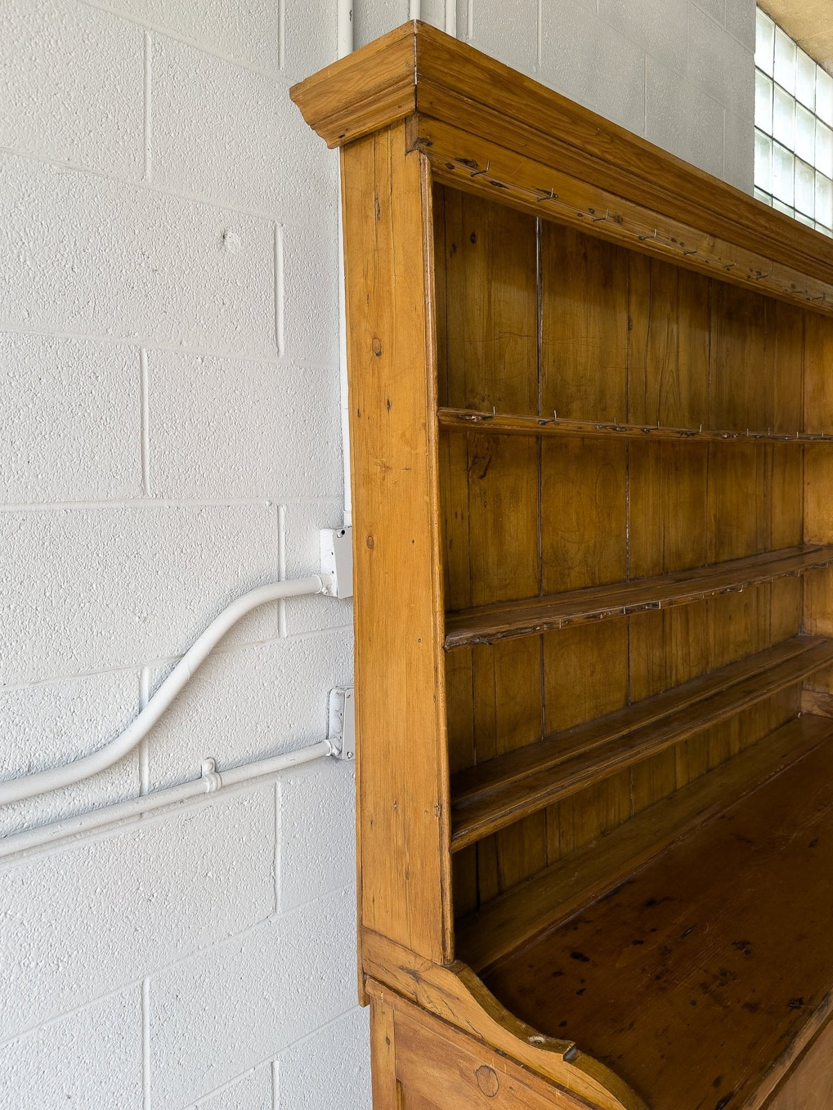 Warm Antique English Pine Kitchen Dresser - House on Horizon