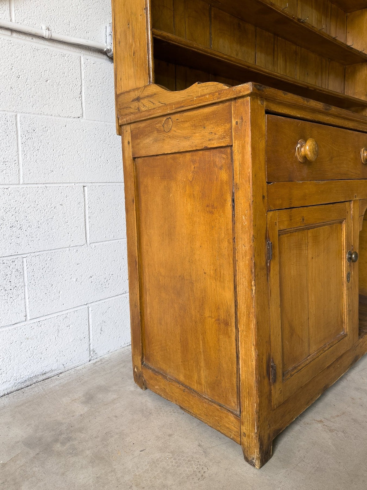 Warm Antique English Pine Kitchen Dresser - House on Horizon