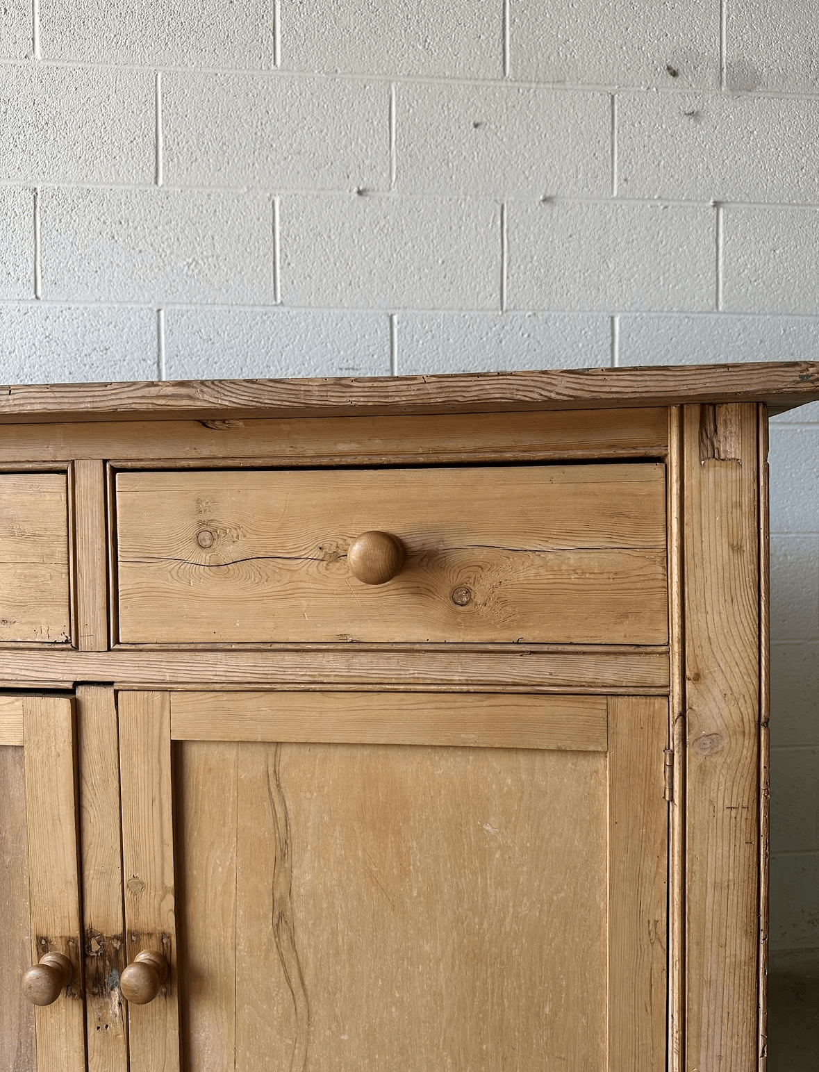 Weathered Victorian pine sideboard - House on Horizon