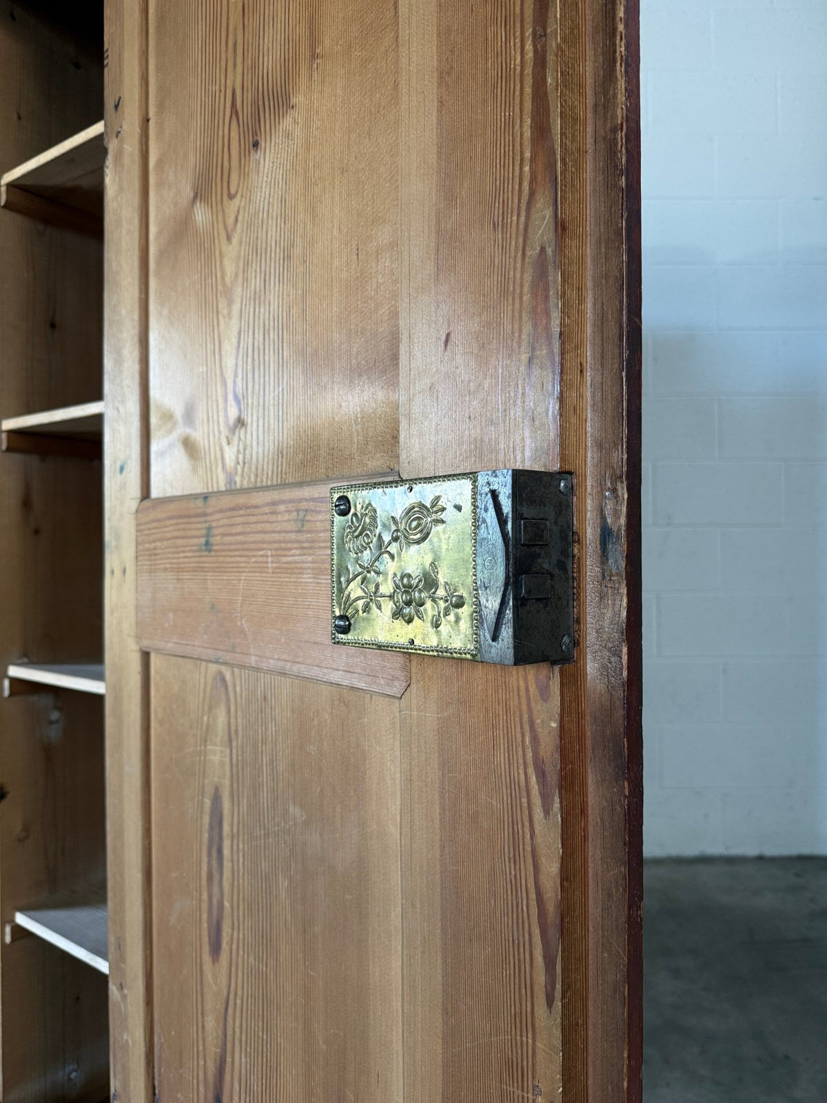 Wide antique pine marriage cupboard - House on Horizon