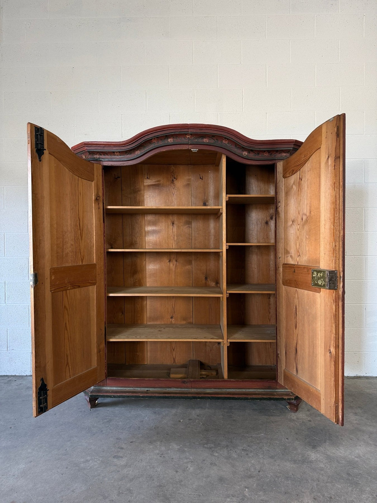 Wide antique pine marriage cupboard - House on Horizon