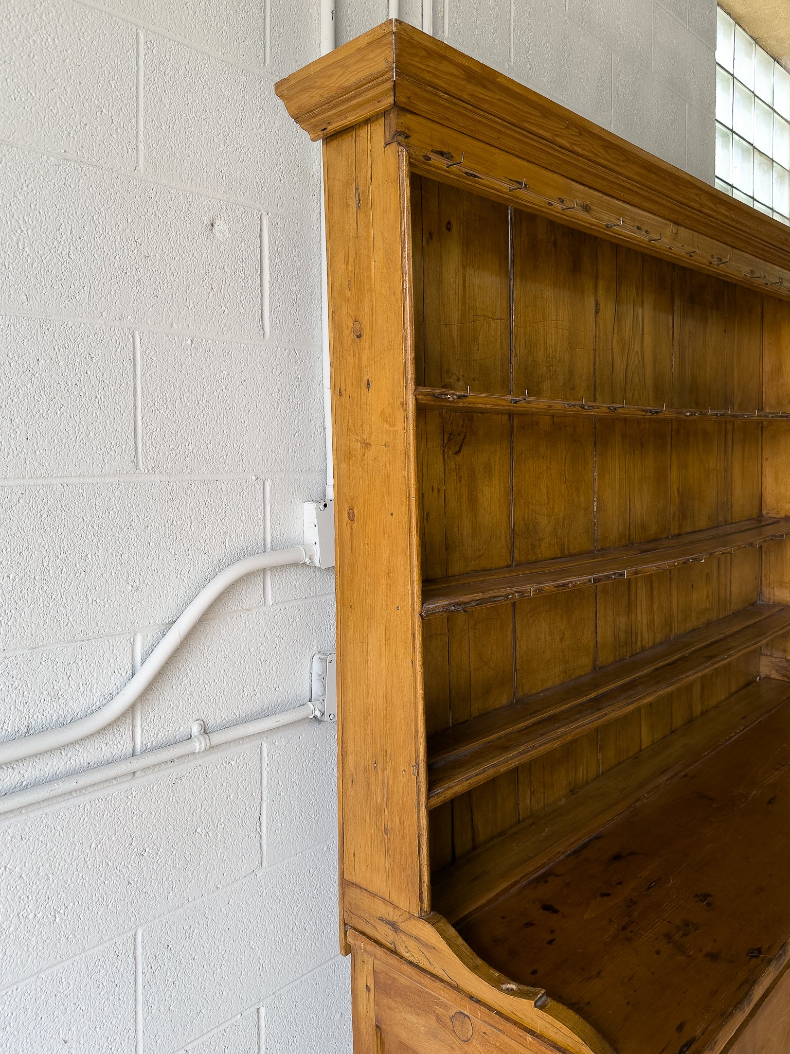 Warm Antique English Pine Kitchen Dresser