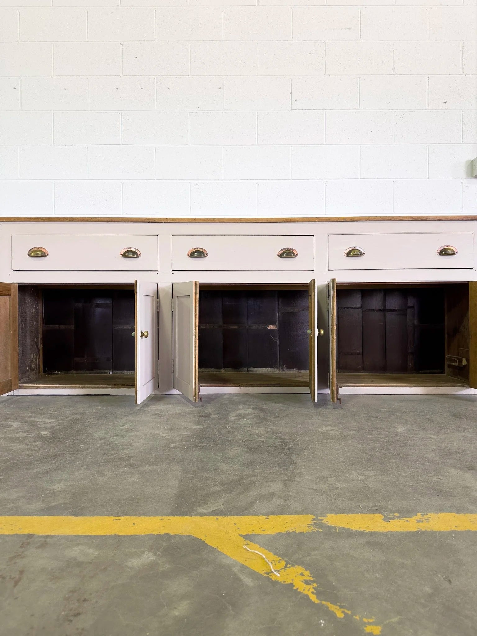 English Painted Antique Pine Sideboard