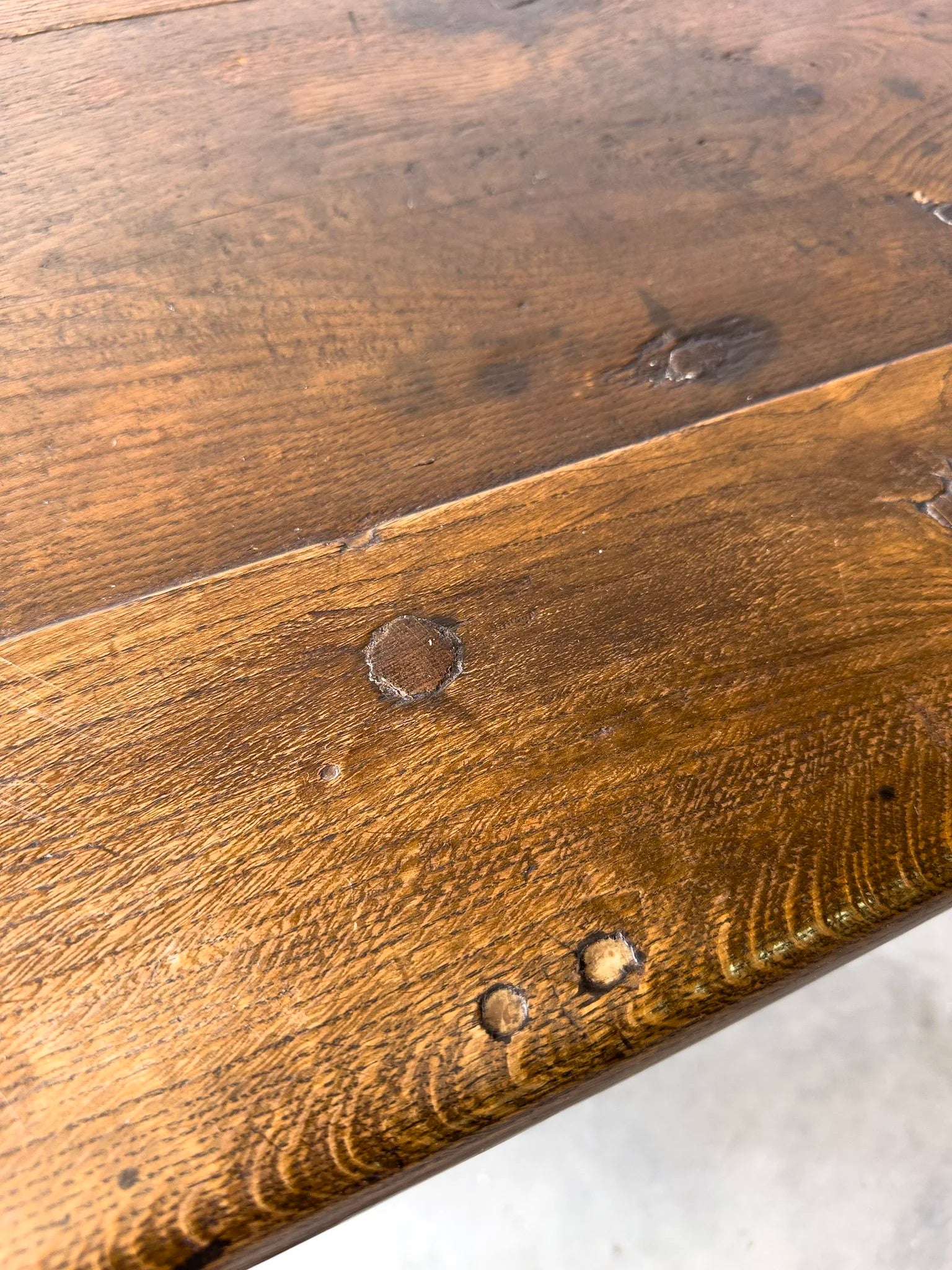 Antique Oak Dining Table with Slide-Out Board