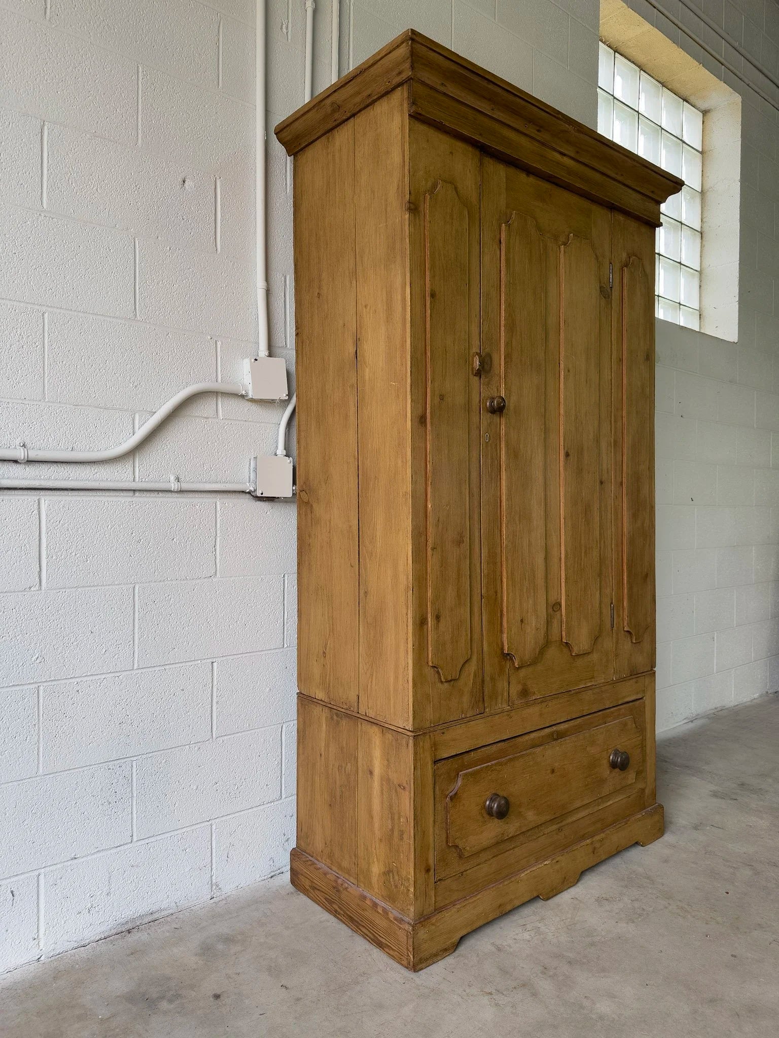 Stunning antique pine wardrobe, sourced in England