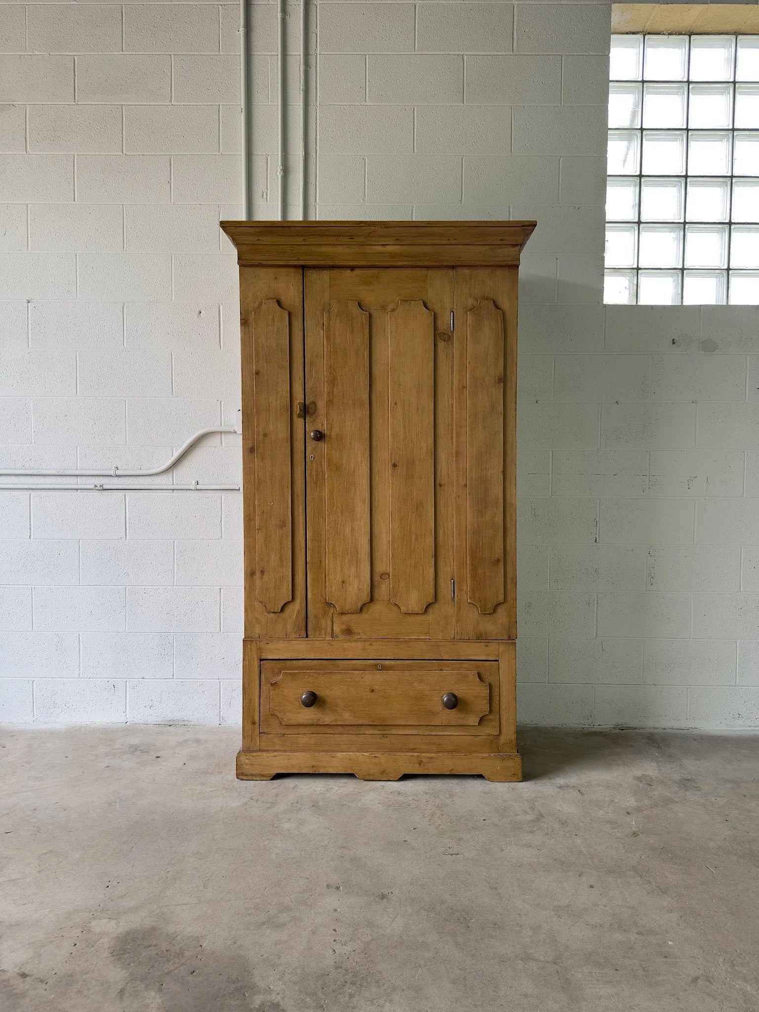 Stunning antique pine wardrobe, sourced in England