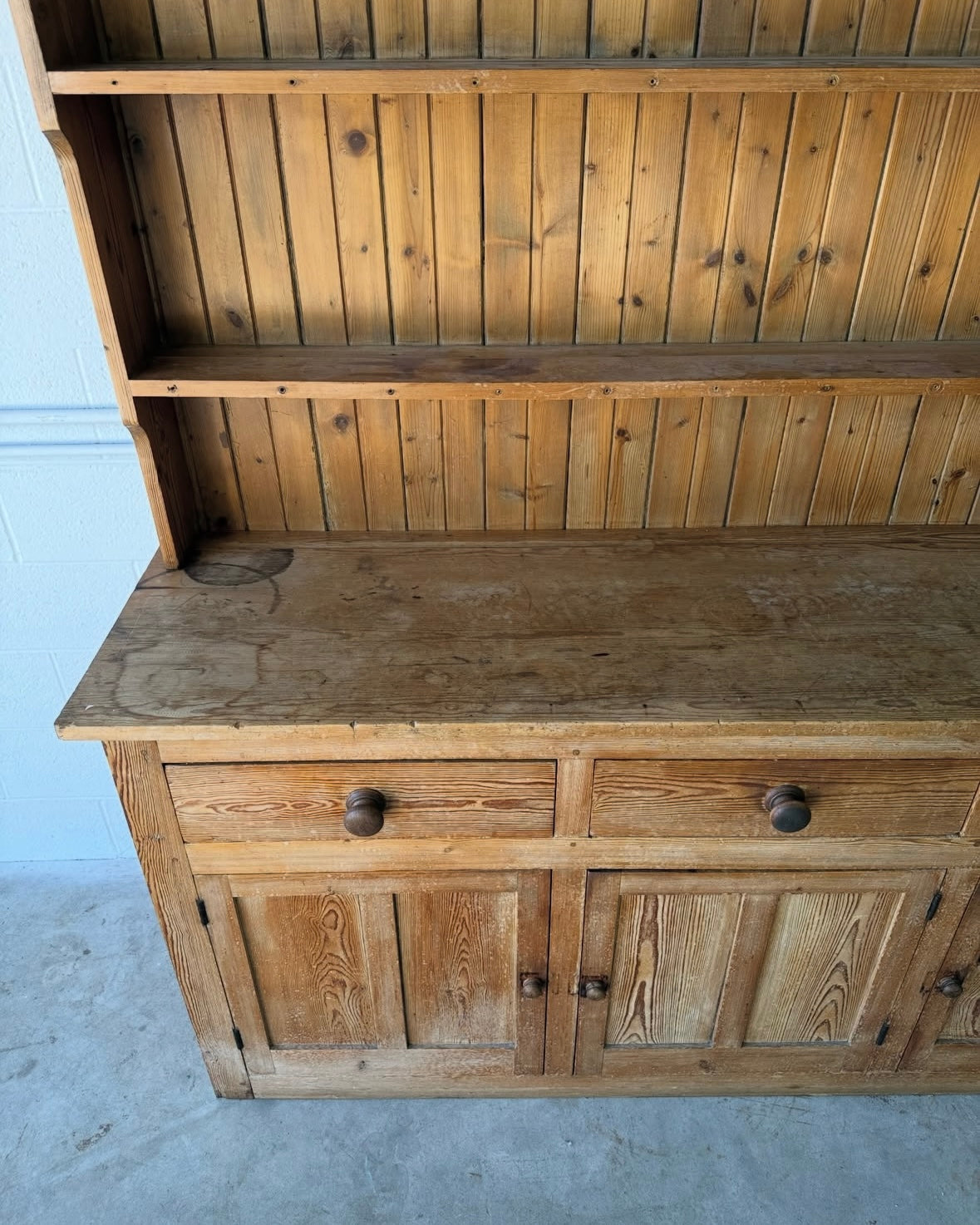 Antique pine kitchen dresser or hutch, sourced in England