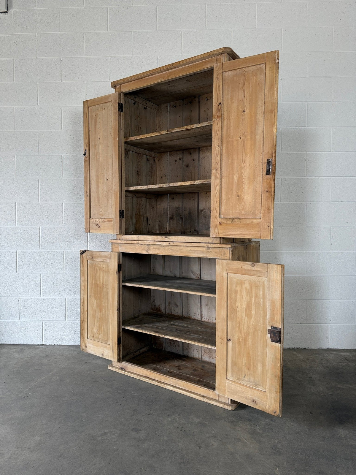 19th‑Century English two-part pine housekeeper’s cupboard - House on Horizon