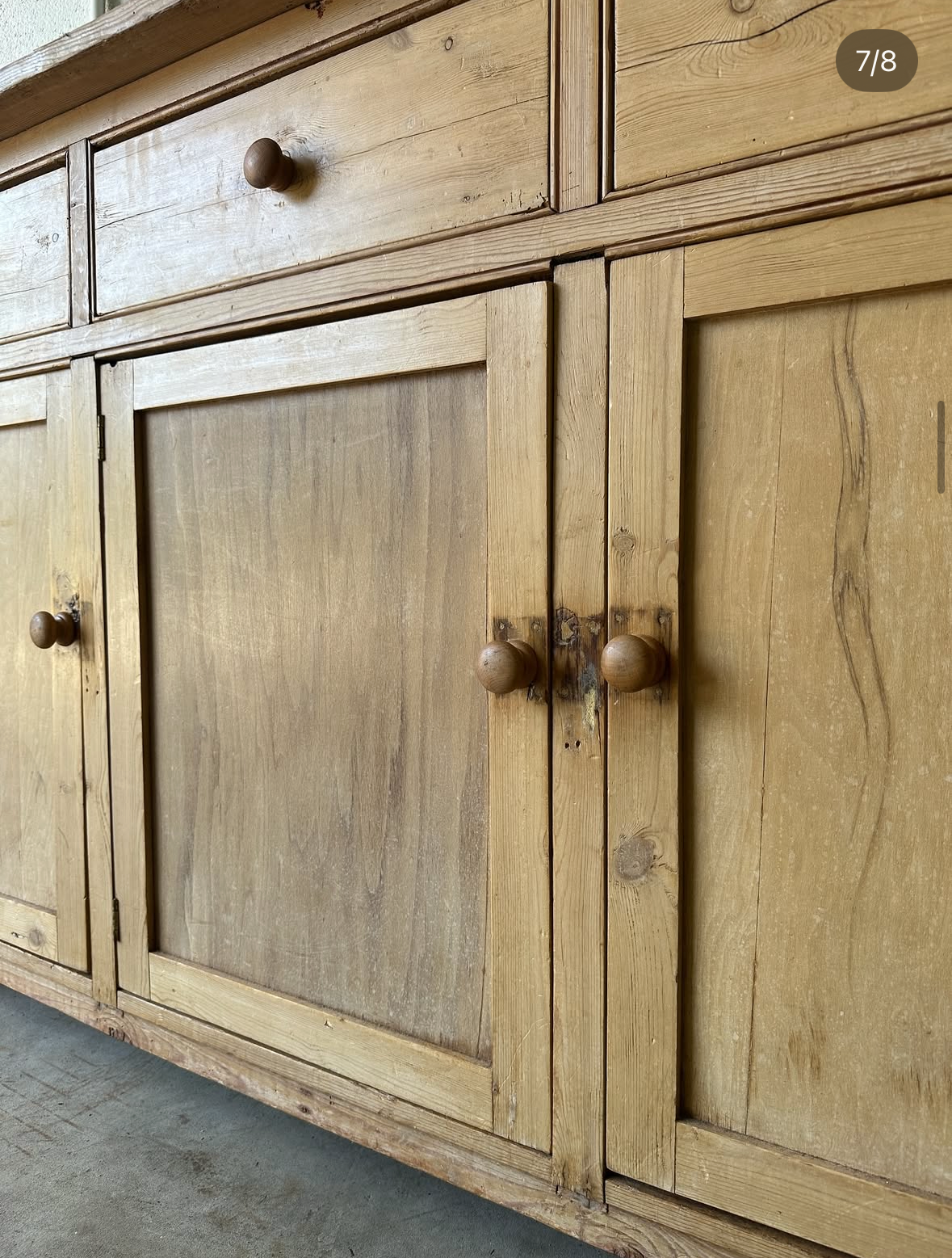 Weathered Victorian pine sideboard
