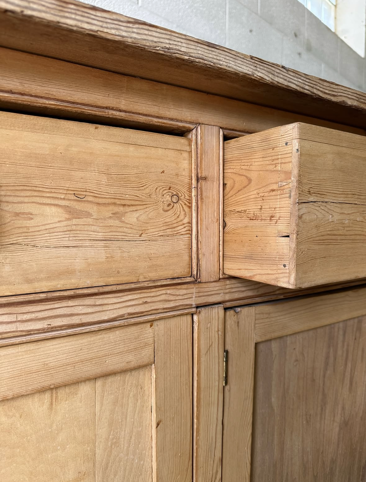 Weathered Victorian pine sideboard