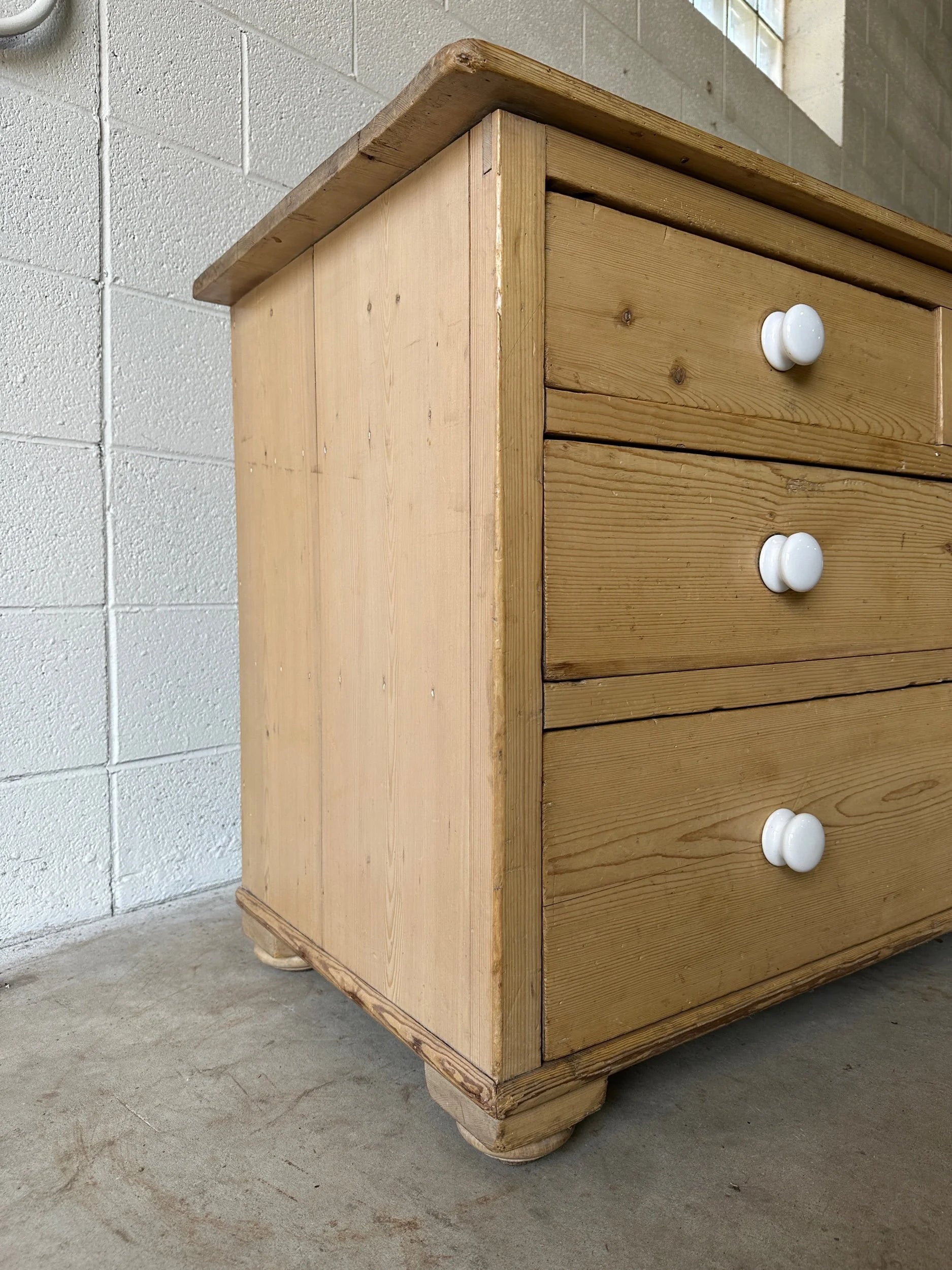 Lovely low antique pine drawers