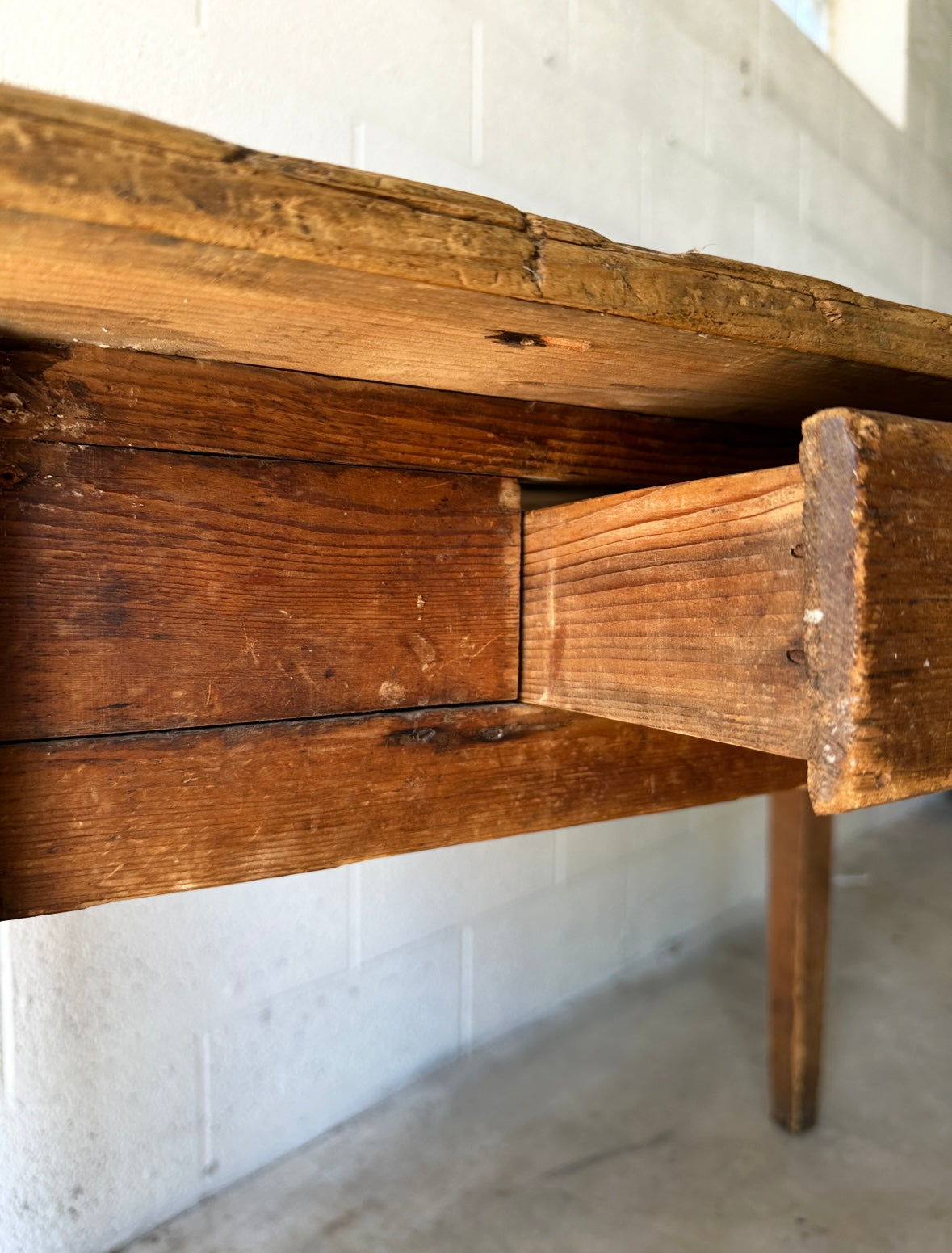 Small antique English pine table, perfect side table or desk