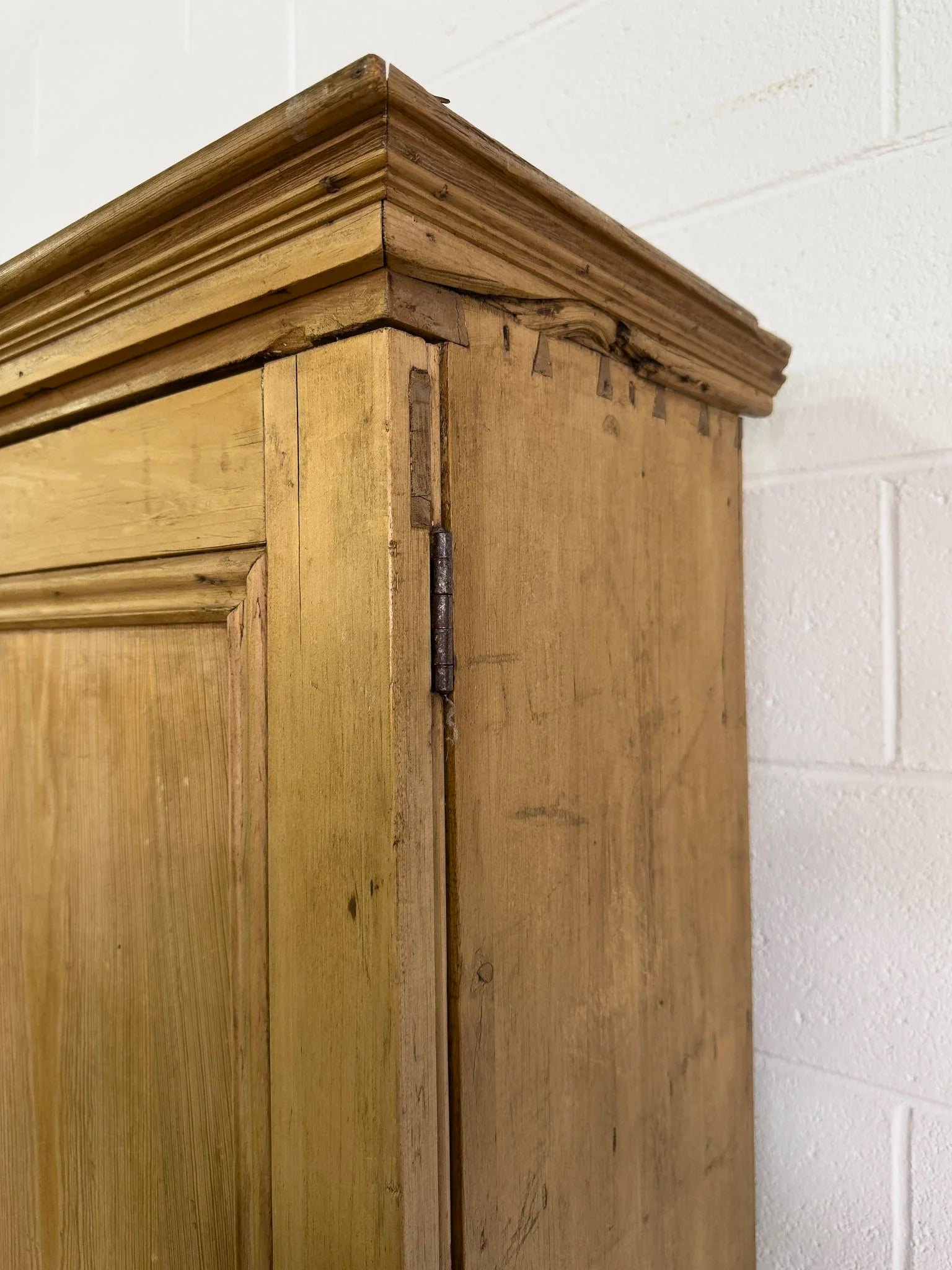 Possibly Irish Antique Pine Cupboard with Drawers