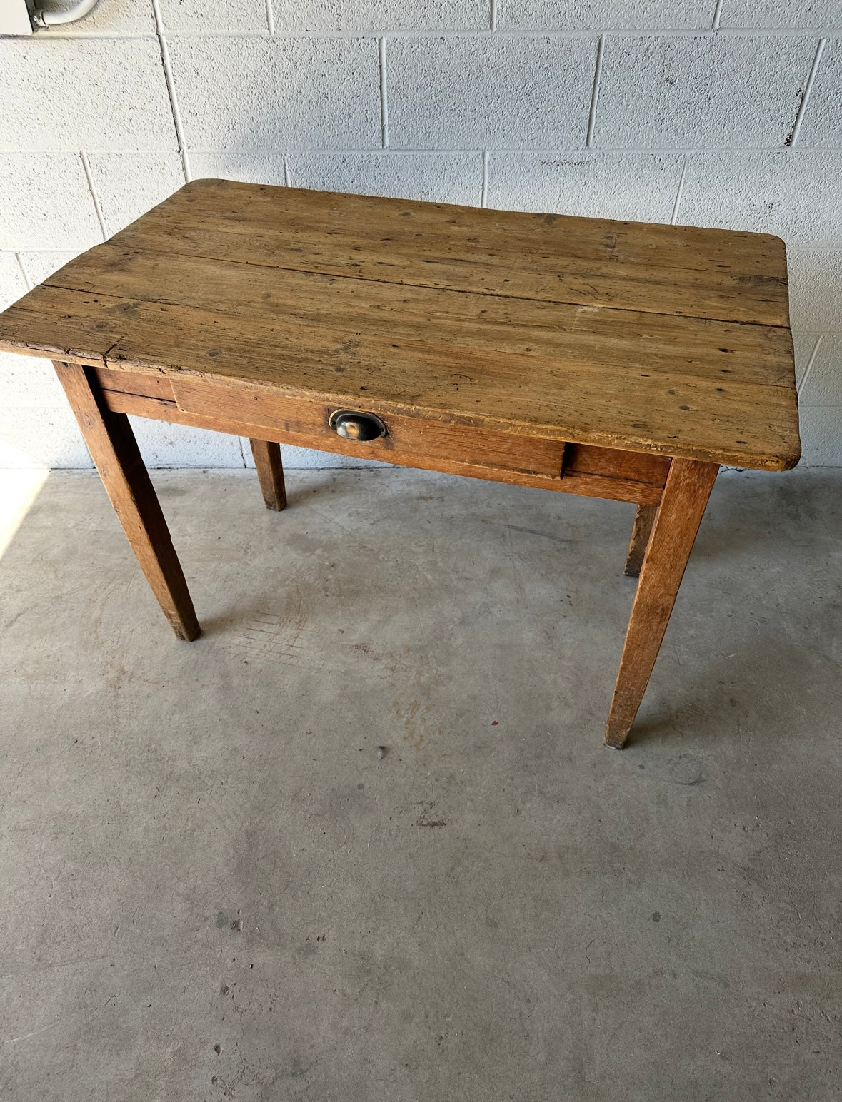 Small antique English pine table, perfect side table or desk