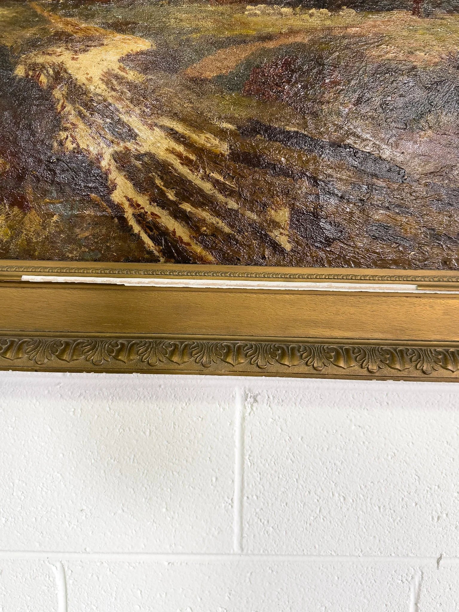 Antique Oil on Canvas Landscape Painting