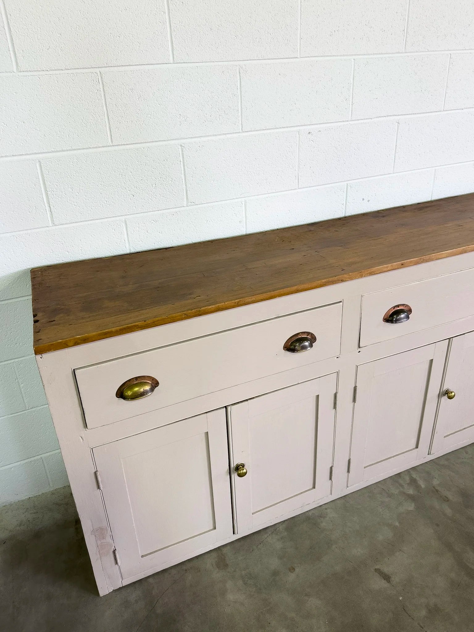 English Painted Antique Pine Sideboard
