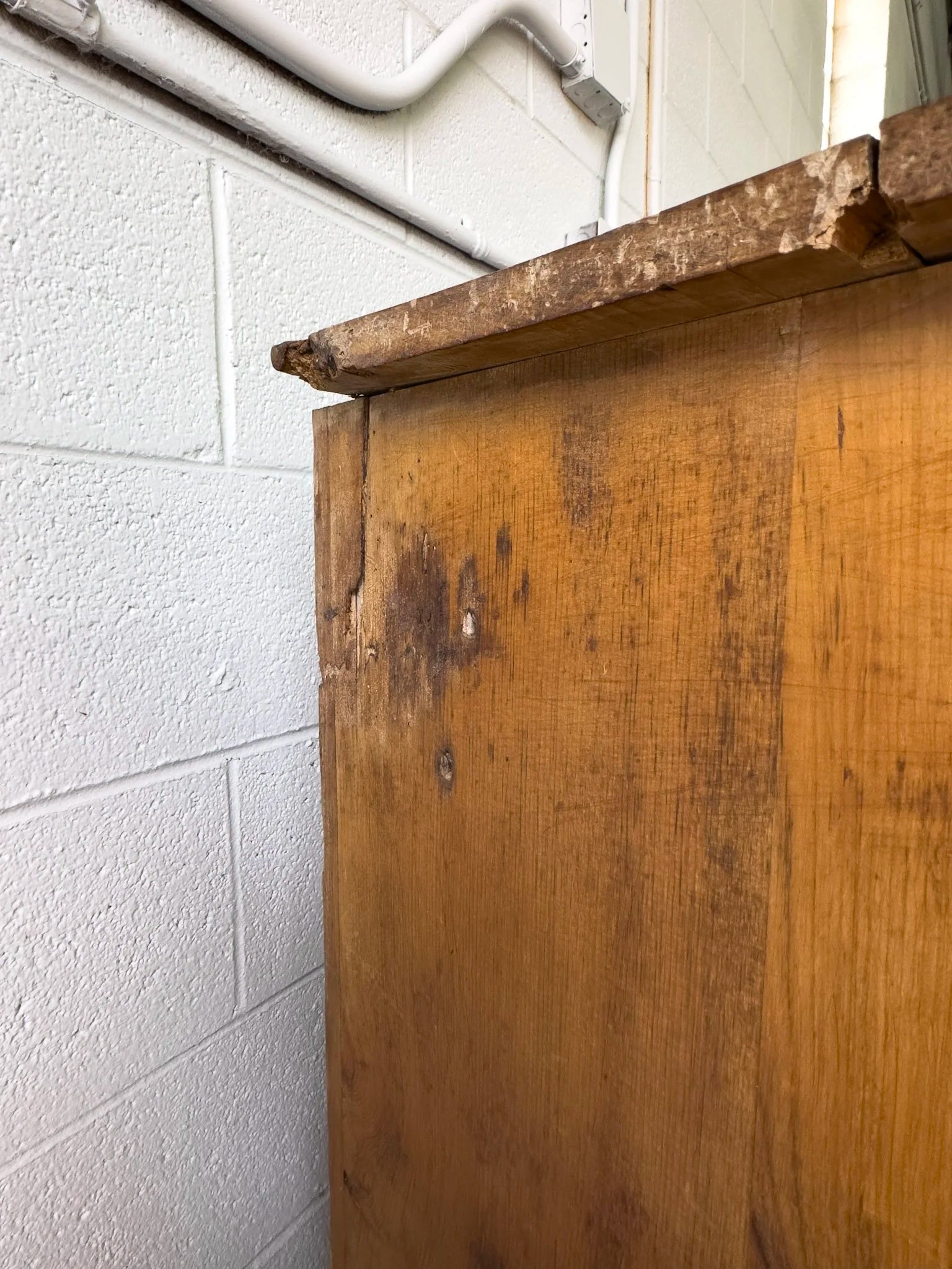 Large antique English pine sideboard