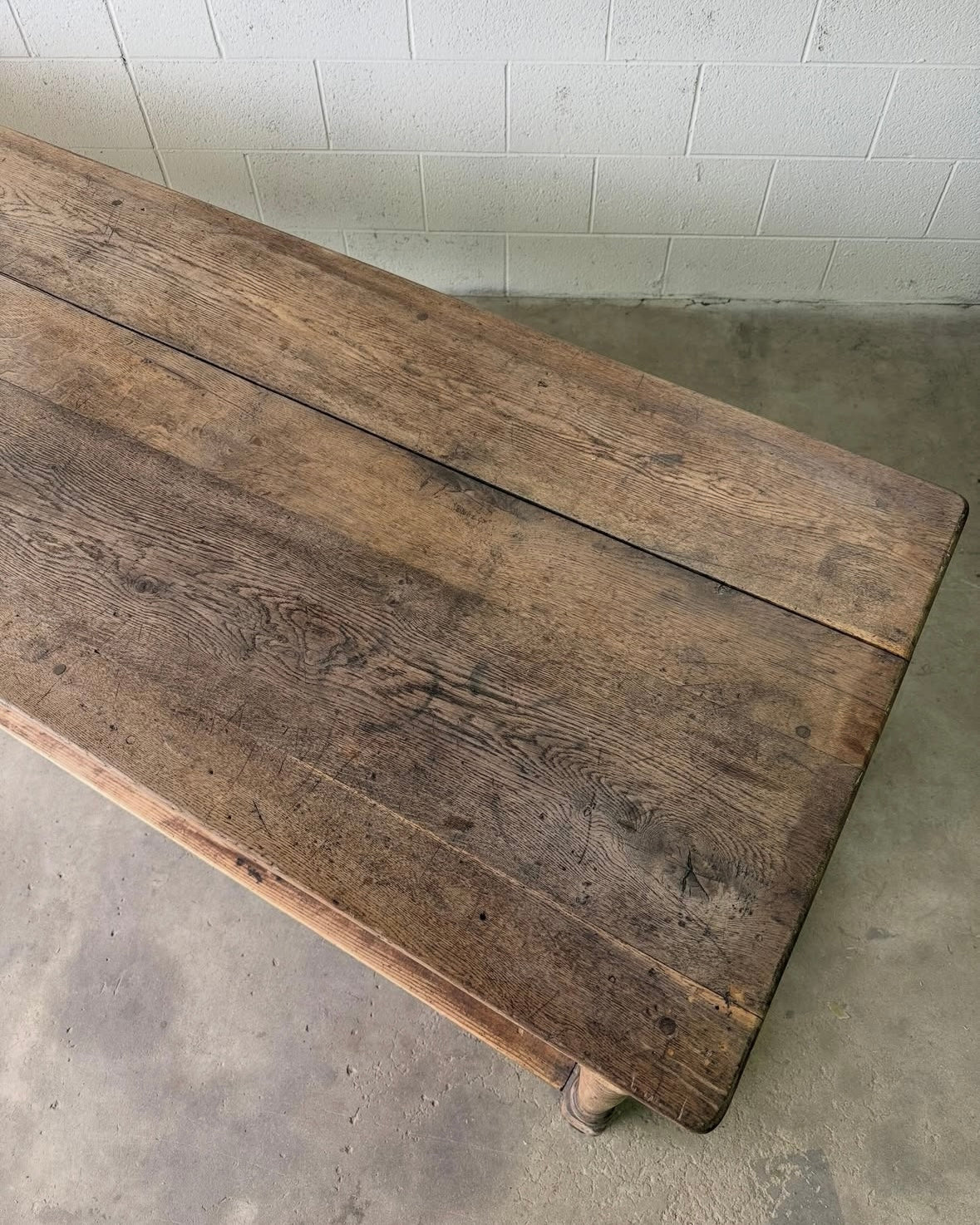 19th Century Flemish draper's table with lower shelf