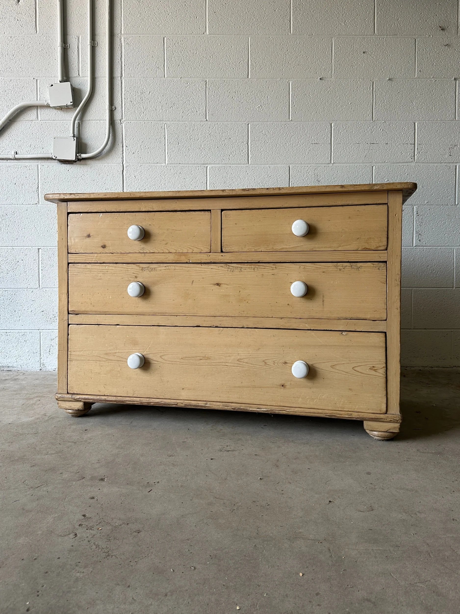 Lovely low antique pine drawers