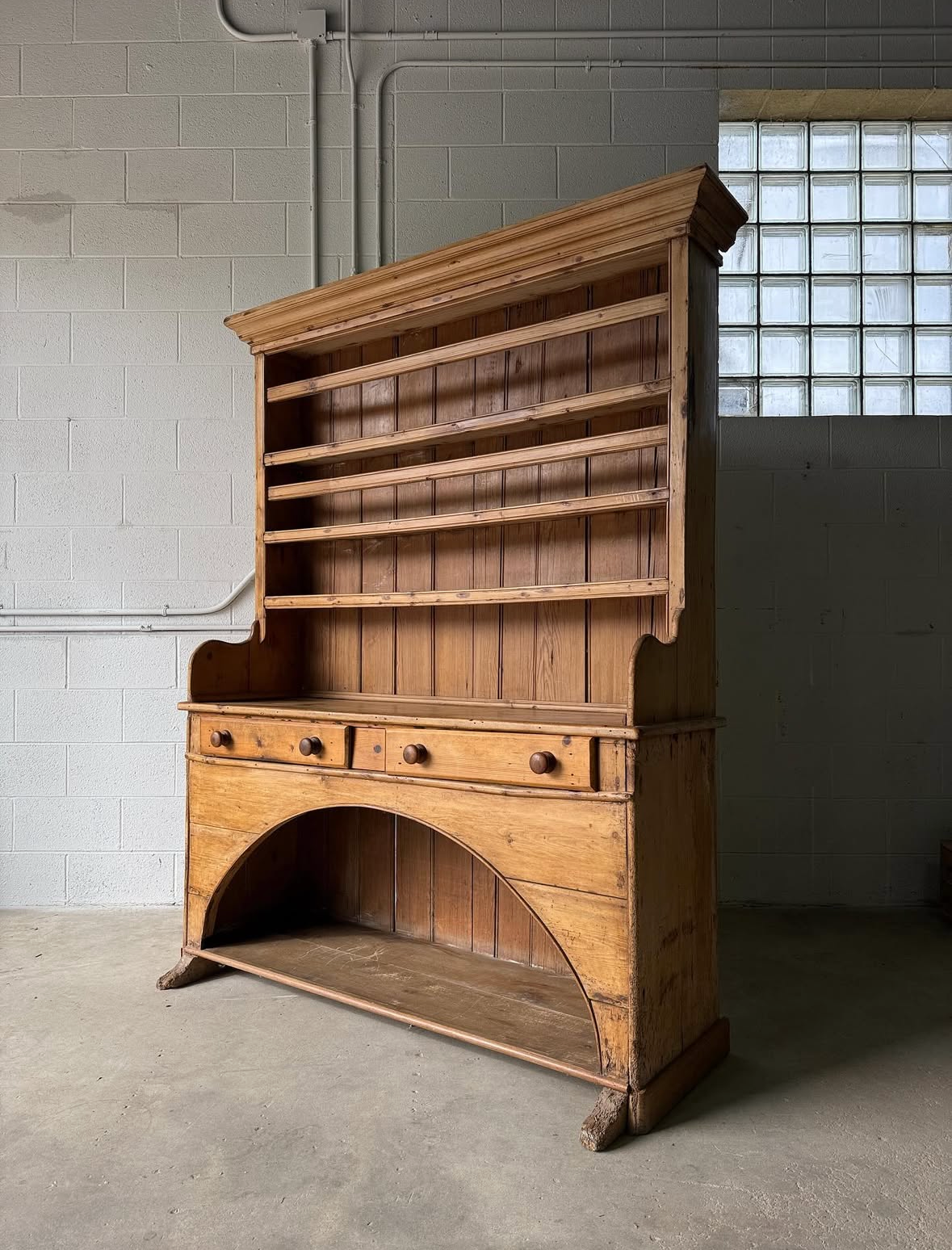 Antique Irish pine kitchen dresser