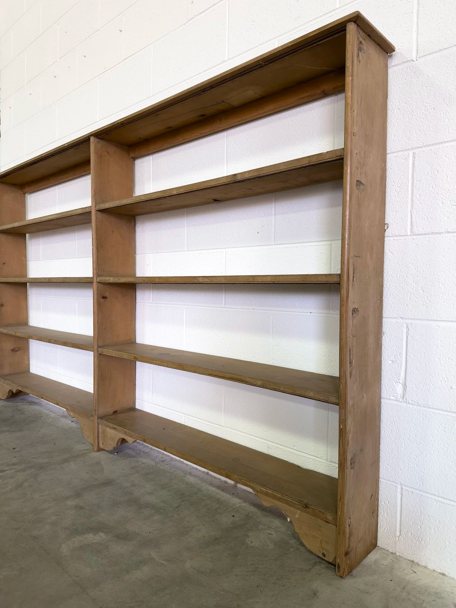 Large Antique Pine Shelving Unit