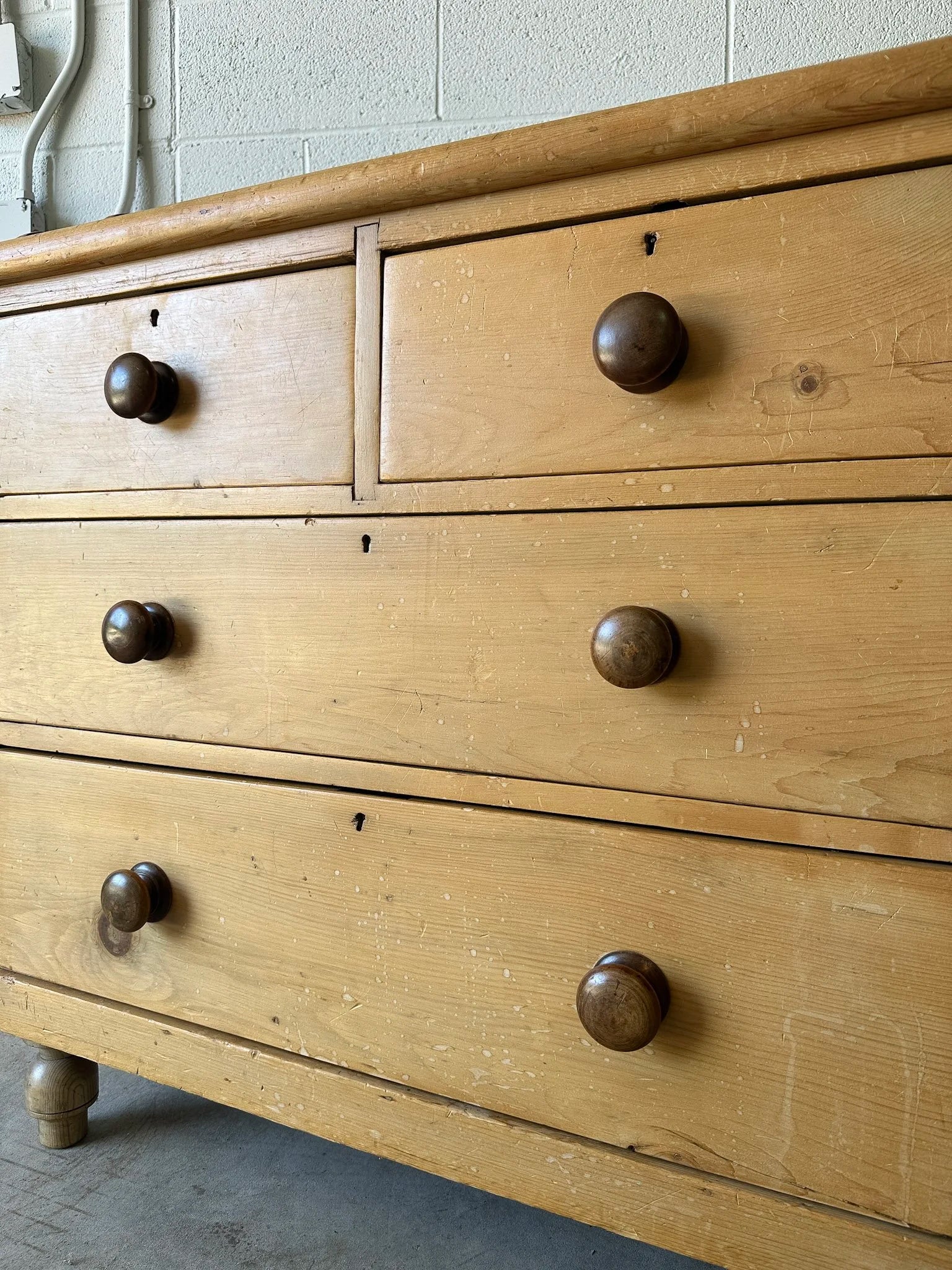 Antique pine drawers with gallery back