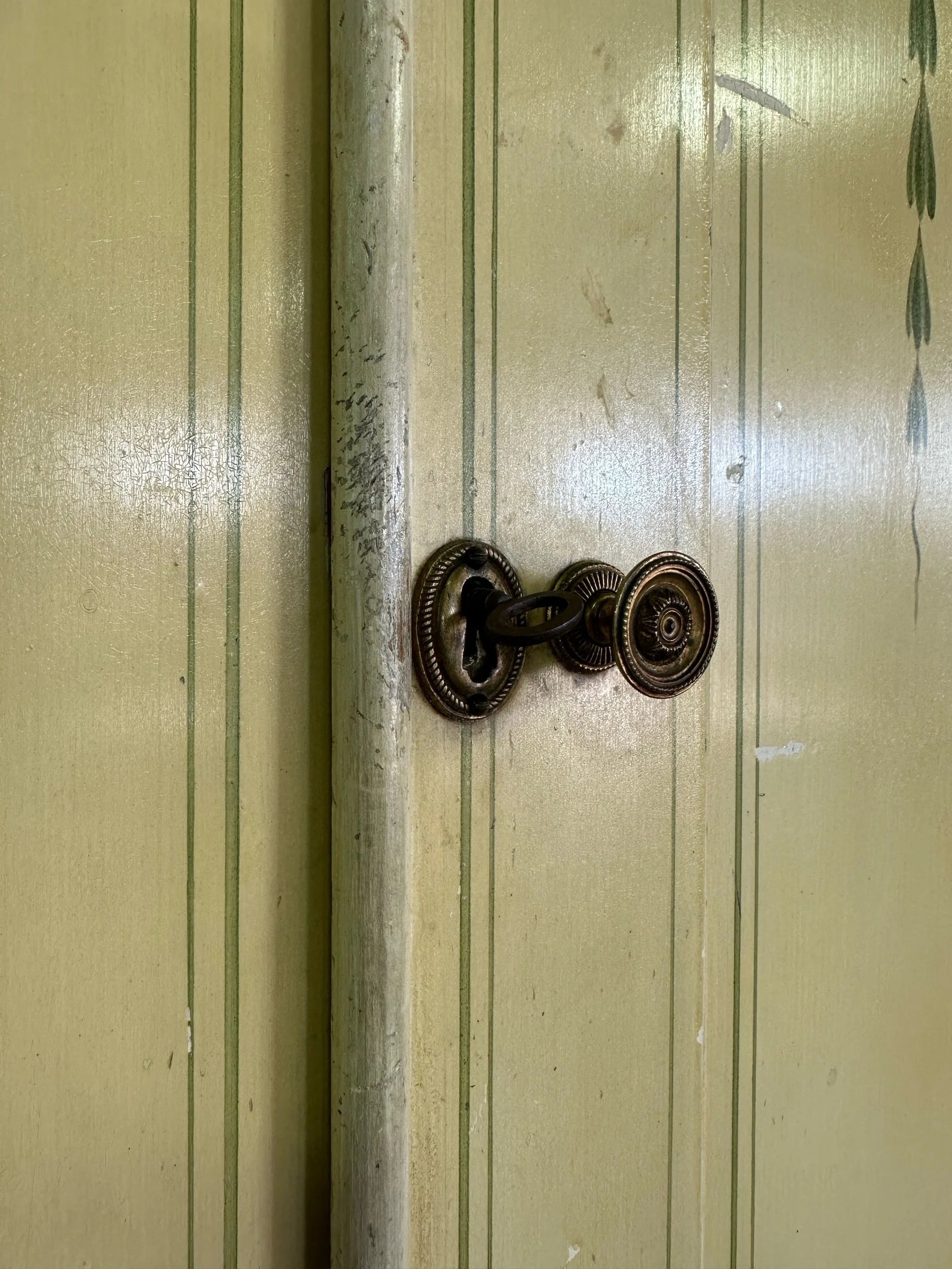 Painted antique pine linen press