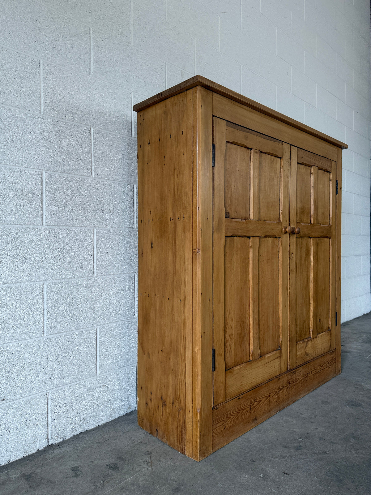 Antique pine two door cupboard
