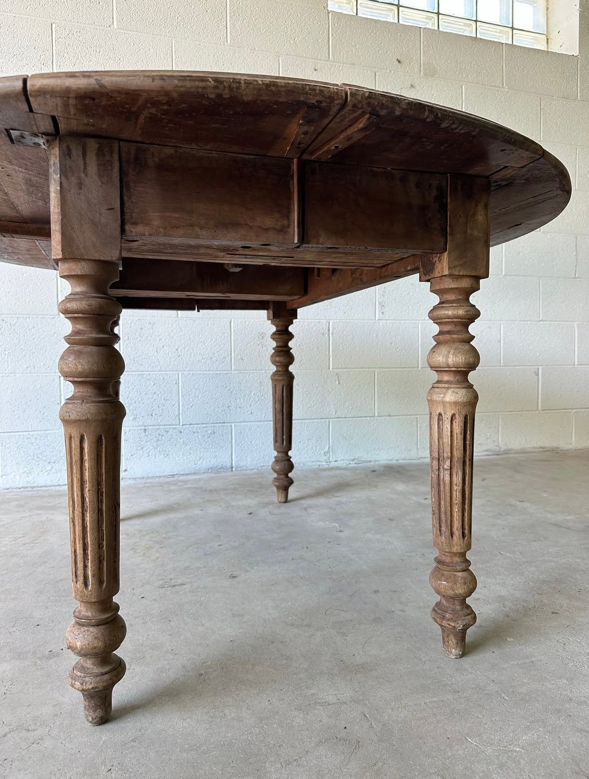 Antique French round farmhouse table