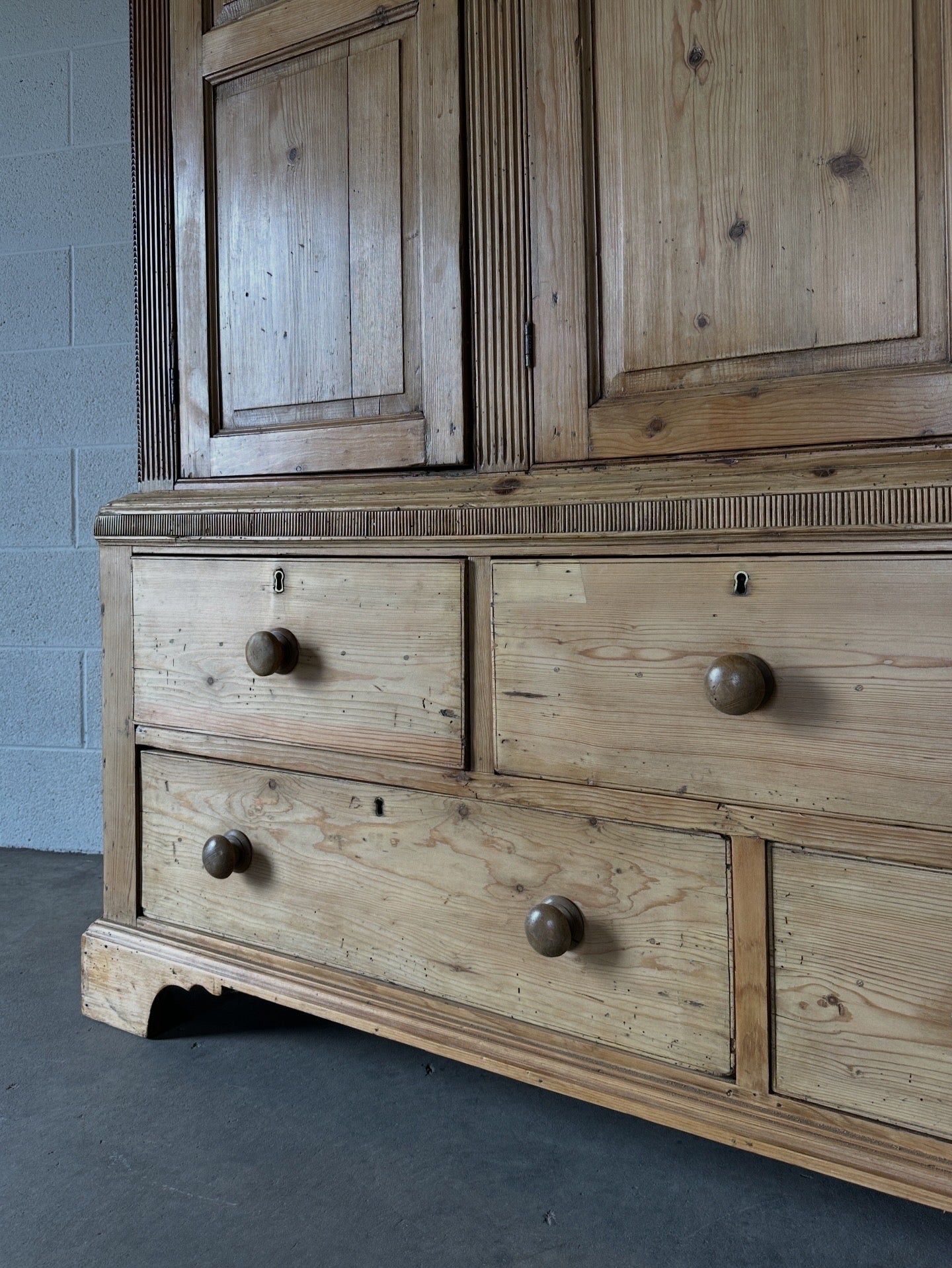 Antique English pine housekeeper’s cupboard