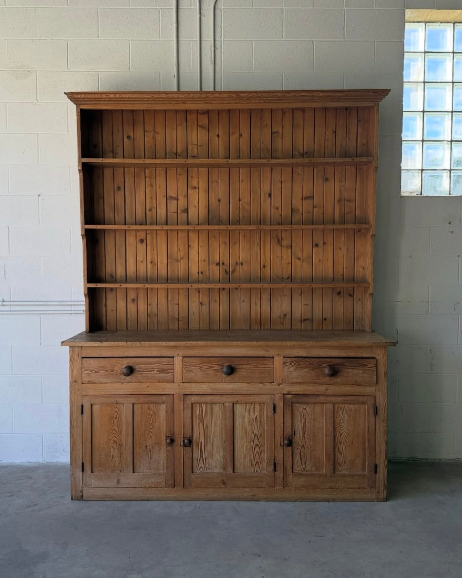 Antique pine kitchen dresser or hutch, sourced in England