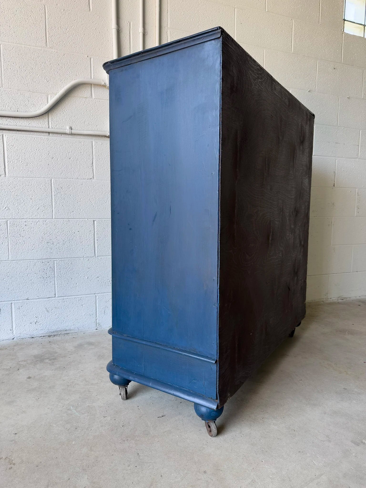 Painted blue antique pine drawers