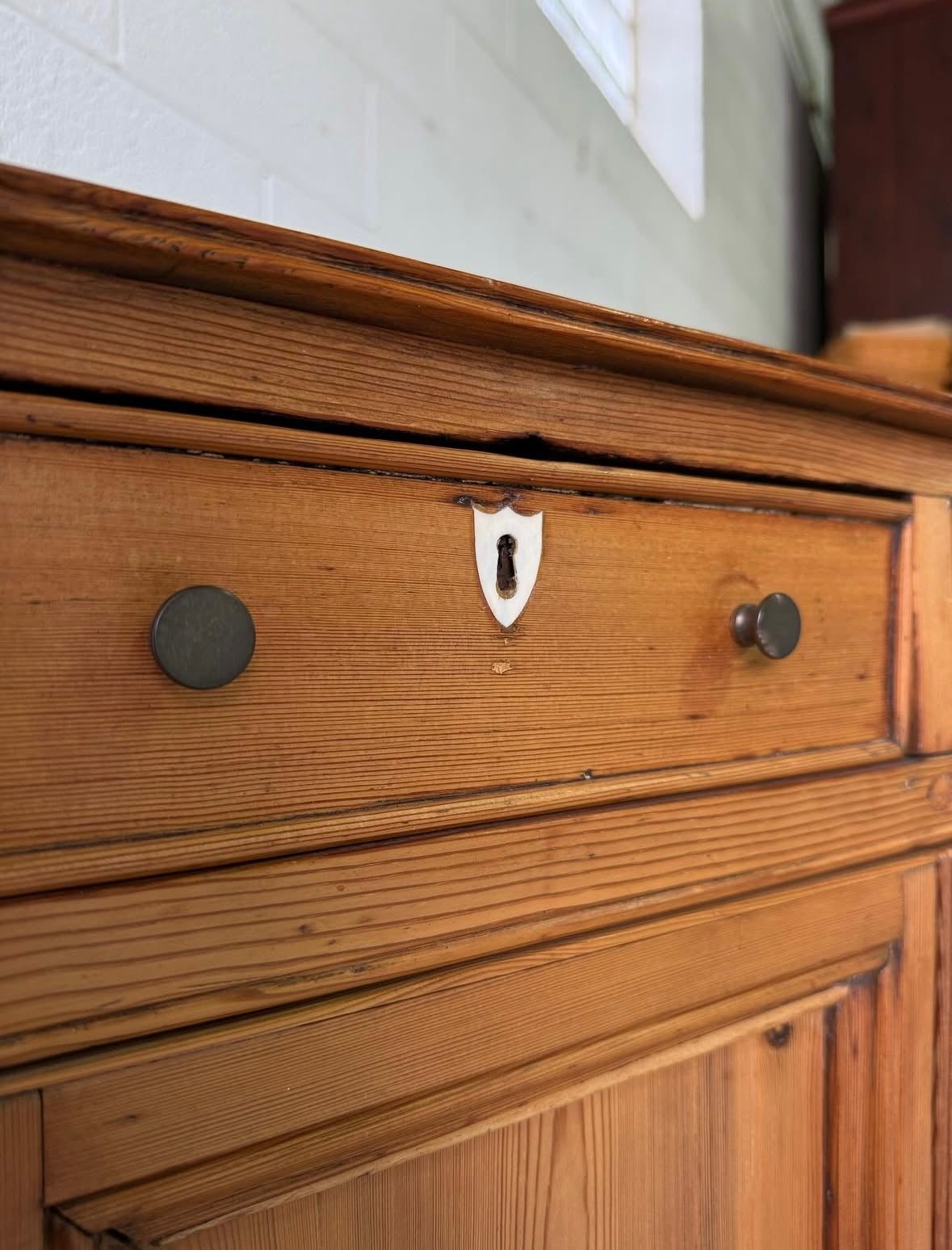 Vintage European pine cupboard