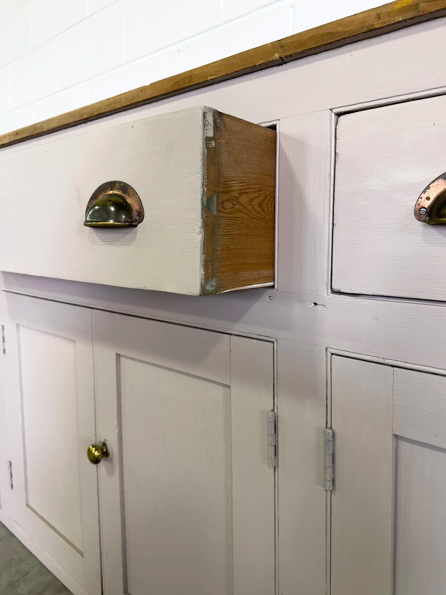 English Painted Antique Pine Sideboard
