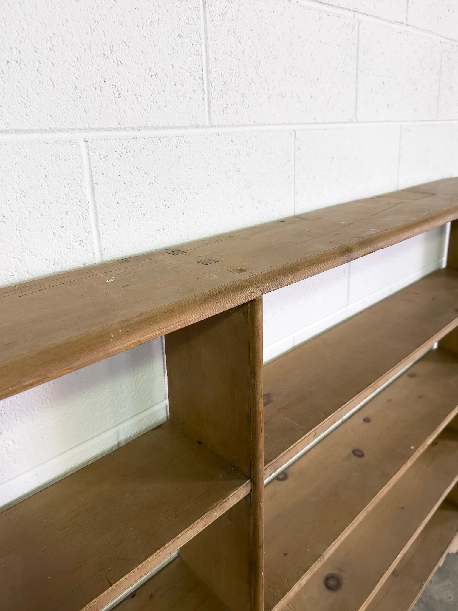 Large Antique Pine Shelving Unit