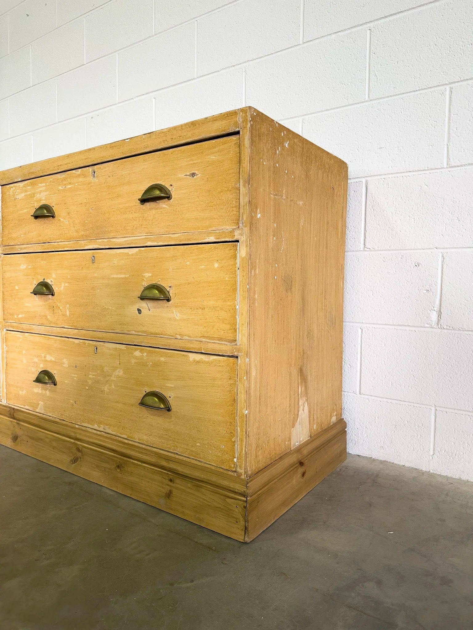 Antique pine six drawer dresser or sideboard