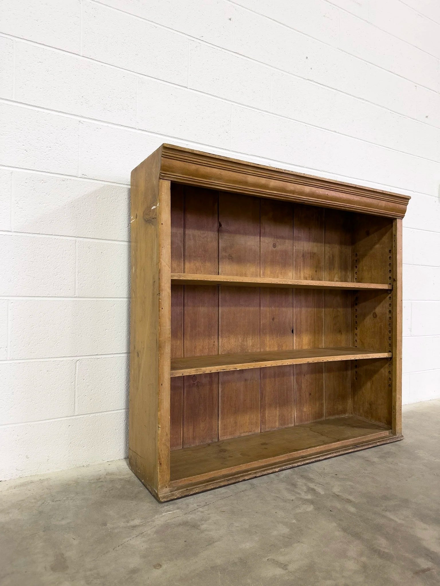 Antique pine bookshelf