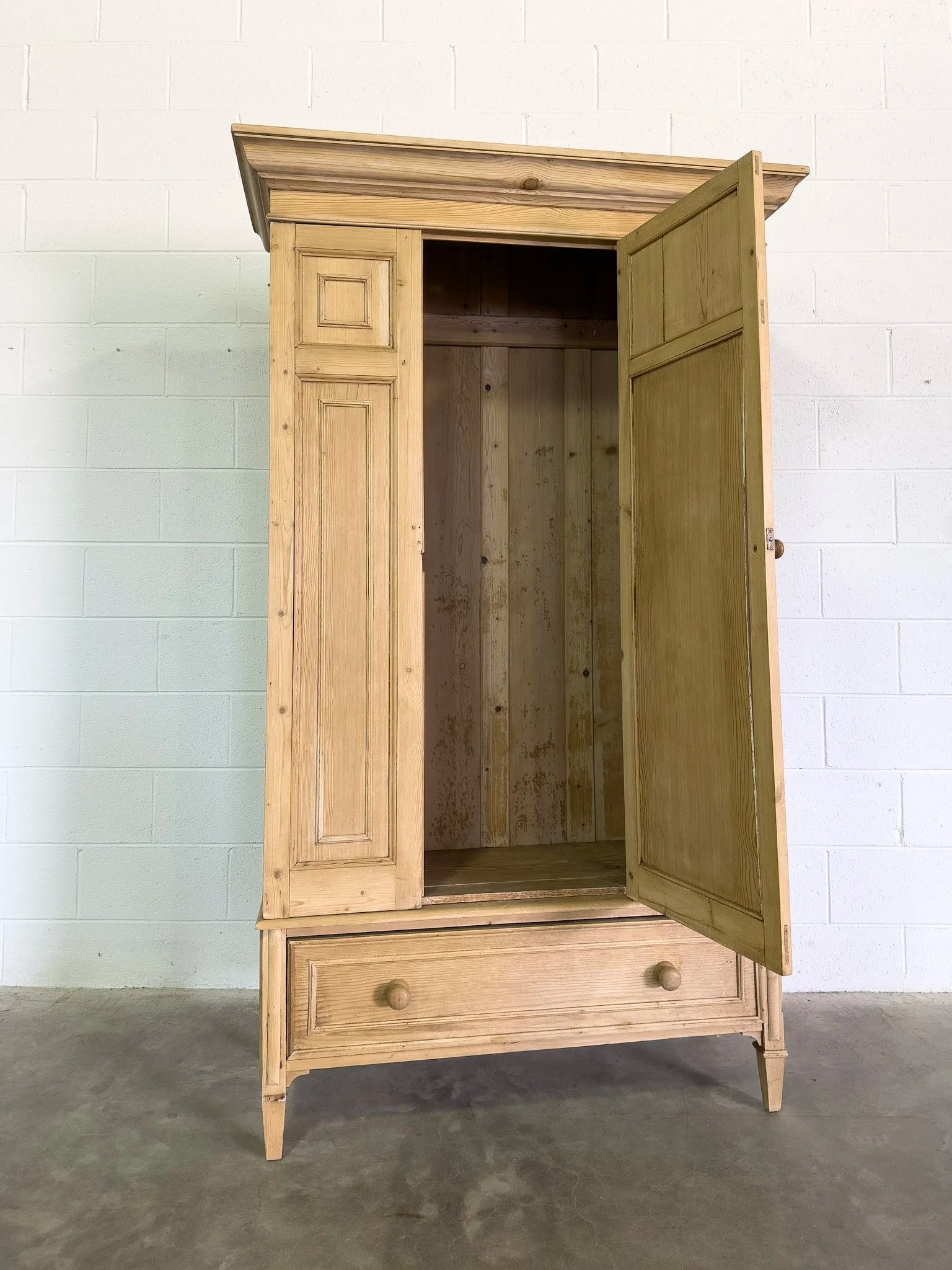 Antique pine continental wardrobe