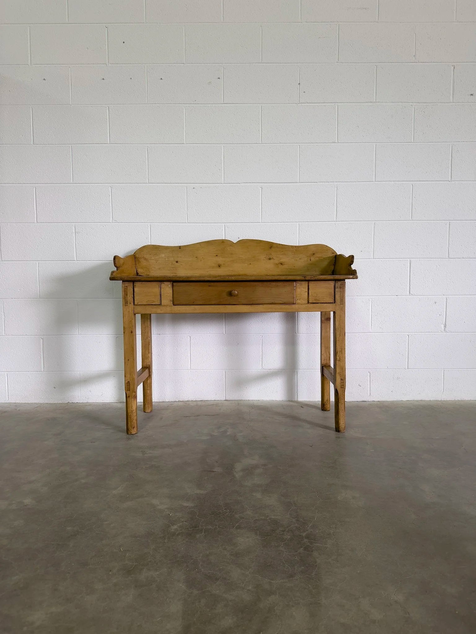 Antique Pine Table with Gallery Back
