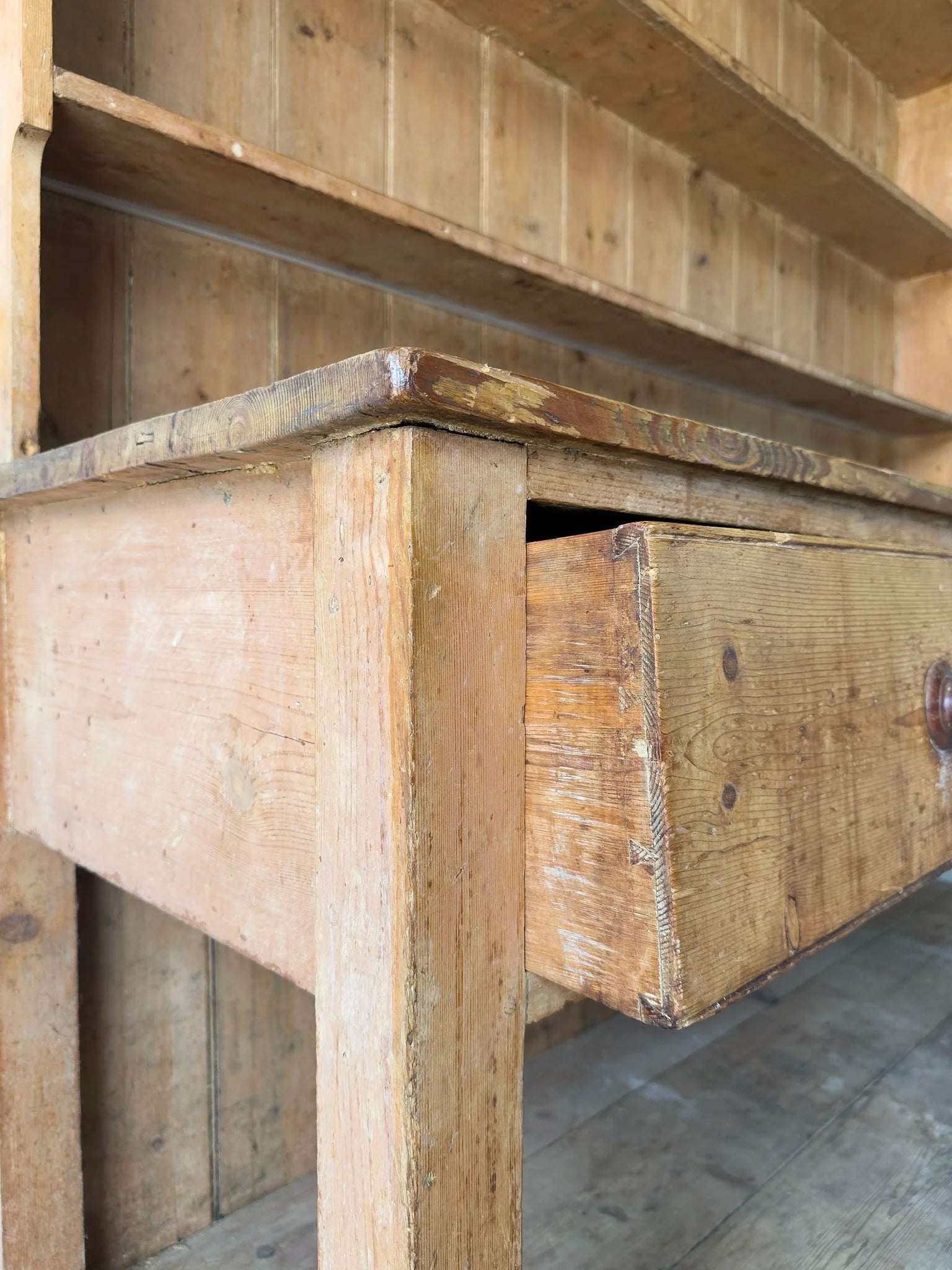Monumental Victorian pine kitchen dresser