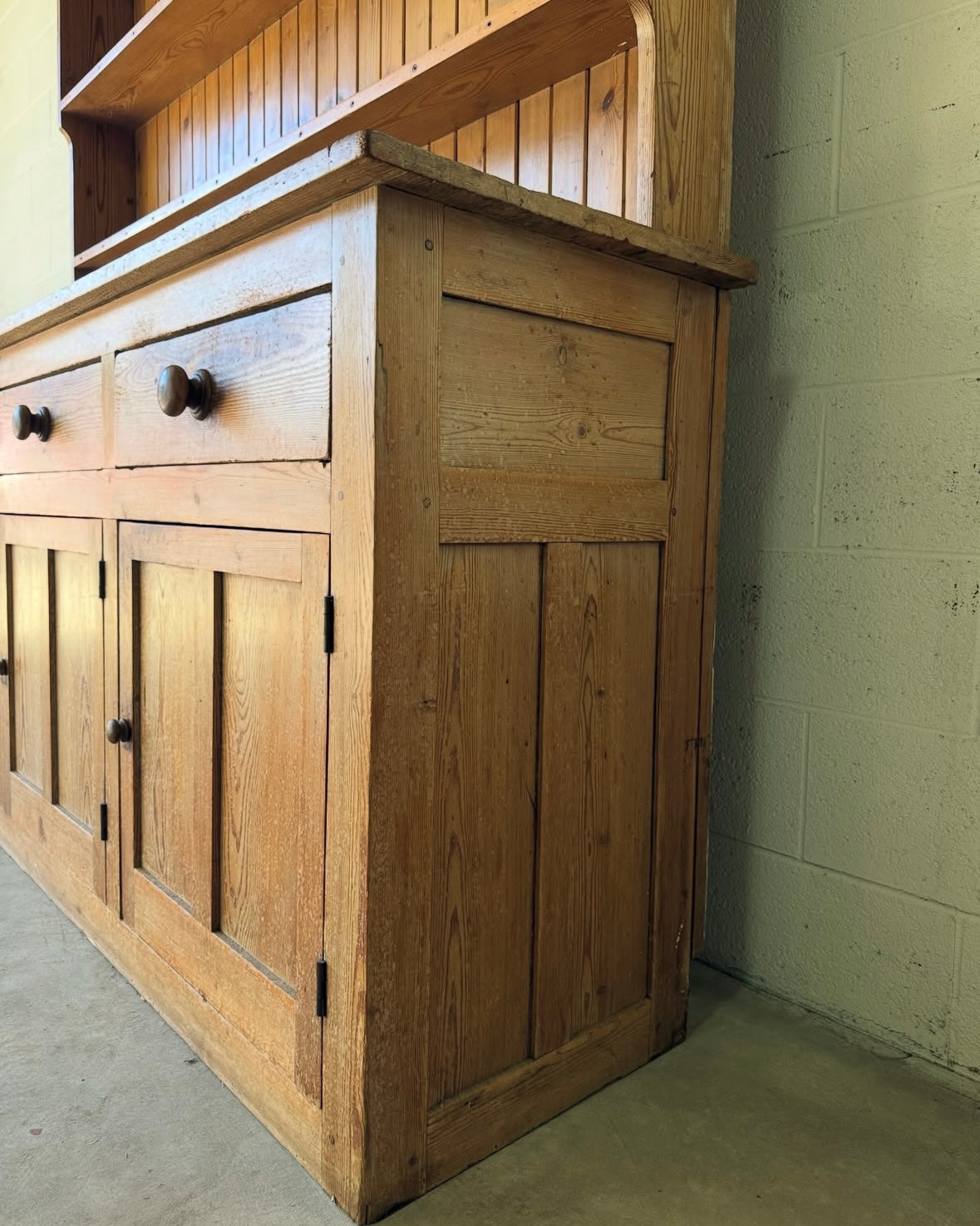 Antique pine kitchen dresser or hutch, sourced in England